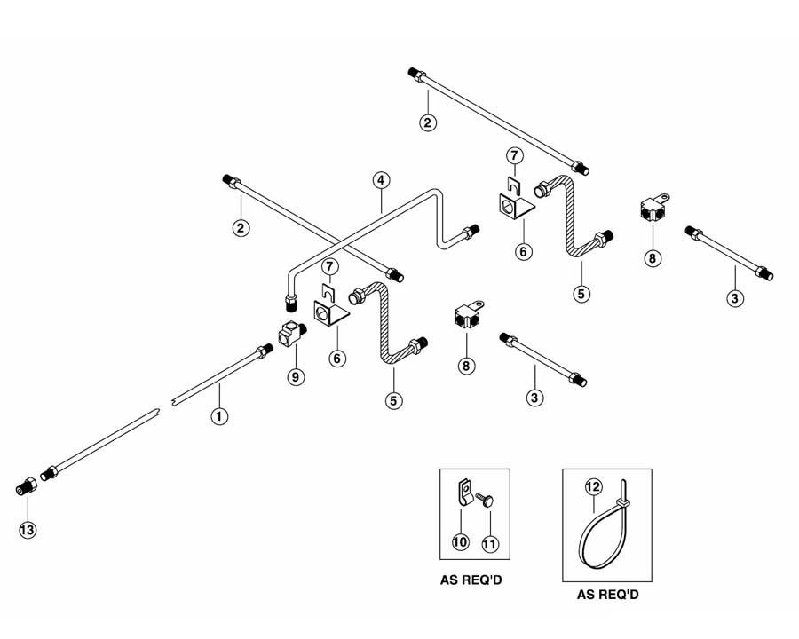 Tandem Axle Line Kit For Hydraulic Drum Brakes AG-200-TA (AG-200-TA