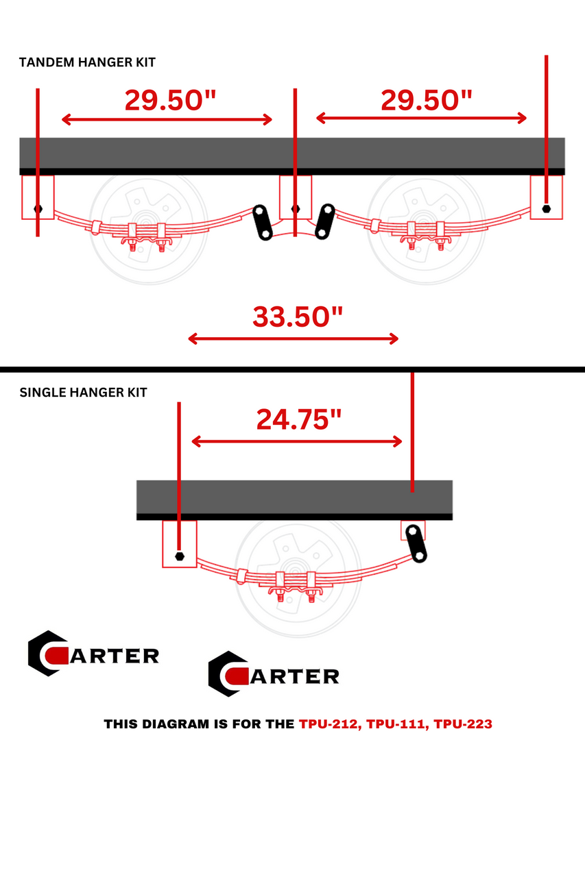 hanger kit diagram for trailers with double eye leaf springs