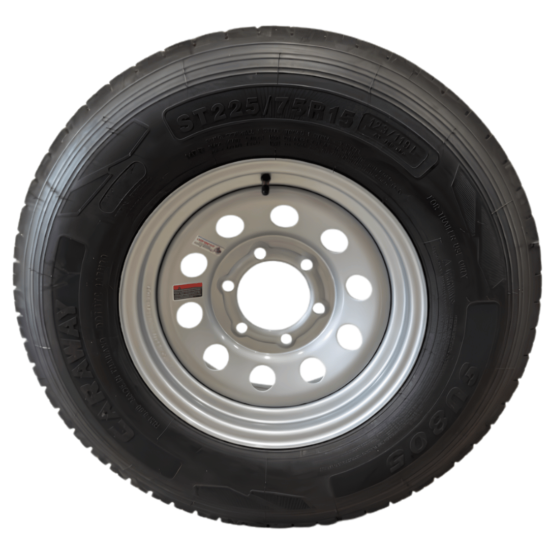 ST  225X75X15 14 ply load range G trailer tire wheel combo 6 lug