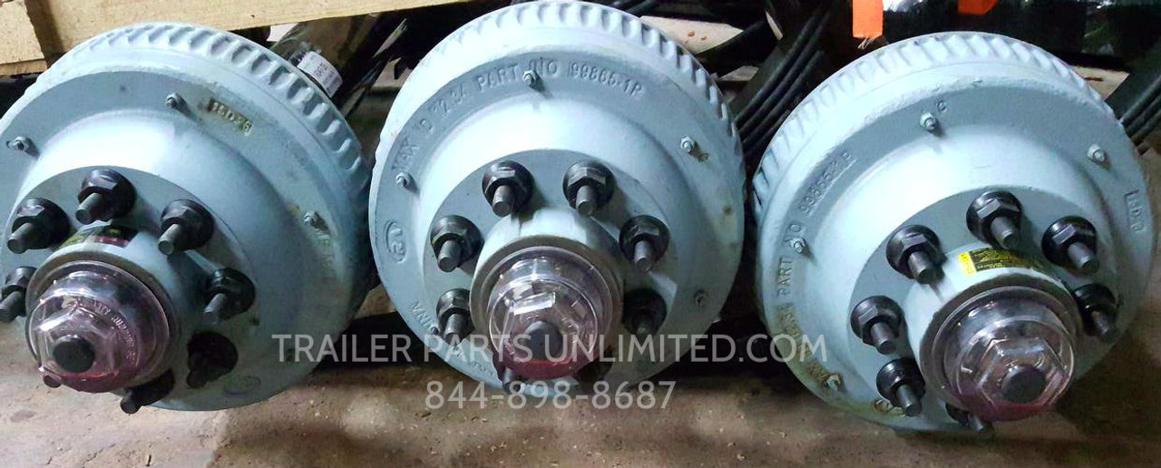 10k Rockwell 74"/47" Electric Brake Axle 8x6.5" w/ Springs Oil Bath