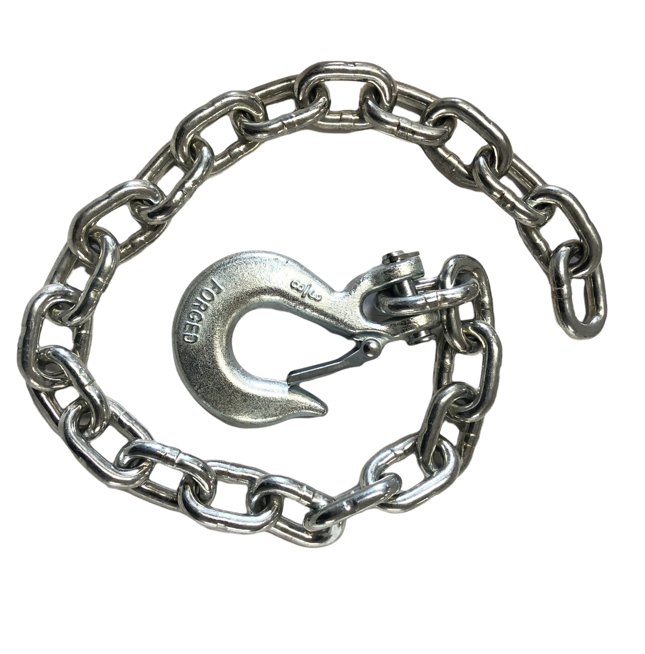 35 x 3/8 Gooseneck Safety Chain w/ GR43 Clevis Slip Latch Hook