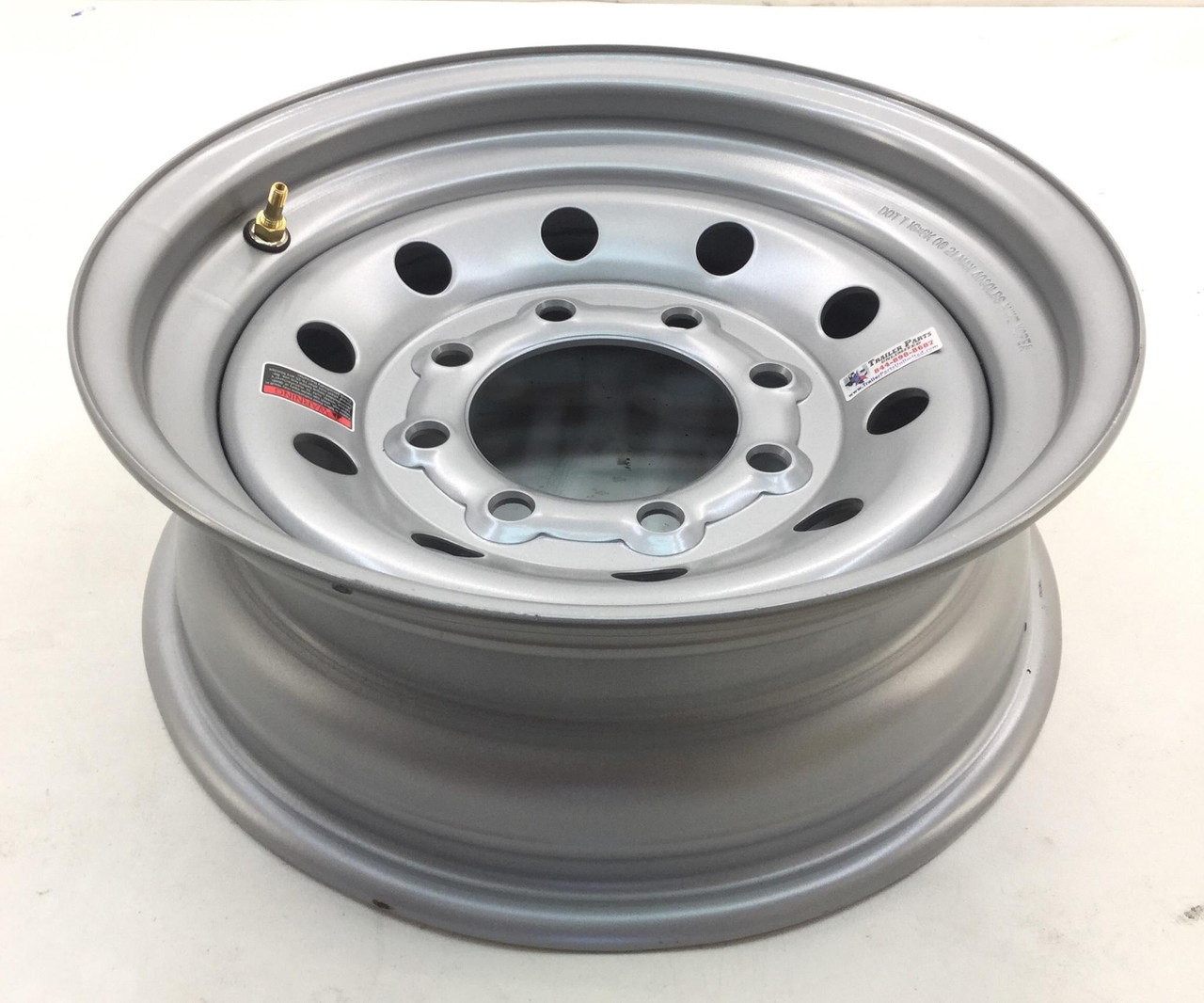 16" Silver Mod Steel Single Trailer Wheel 8x6.5" - 16" x 6" Wheel - Heavy Duty