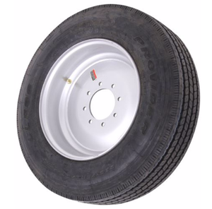 215/75R17.5 16 PLY PROVIDER TIRE MOUNTED ON SUPER SINGLE WHEEL
