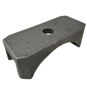 Heavy-duty SP-5 spring pad for 5" round axle tubing. Built for 2-1/2" wide springs and rated for 10K-16K axles