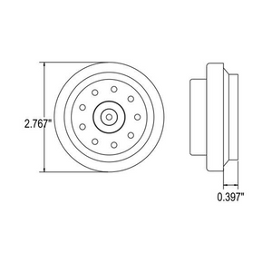 2" Round Amber 9 LED Marker Light w/ Rubber Grommet 2 Prong Plug
