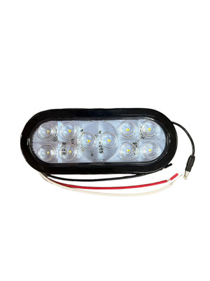6'' Oval 10 LED Stop, Turn, Tail & Back Up Light w/ 3 Prong Plug  & Rubber Grommet