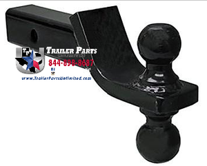 2" (Rise) and 4" (Drop) Reversidble Dual Ball Mount Solid Shank