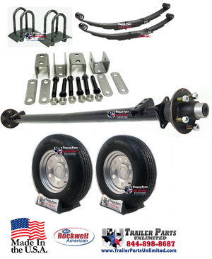 3500 lbs trailer axle kit with st225/75r15 10ply tires and wheels