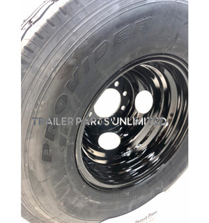 ST235/85R16 14ply trailer tire on dual wheel black