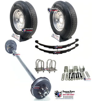 6K Brake Axle Kit 75"/58" w/ 16" 10Ply Tires Silver Mod Wheels