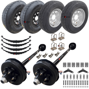 6k Tandem Trailer Axle kit 12K GVWR dexter trailer axle kit with trailer tires and wheels carter