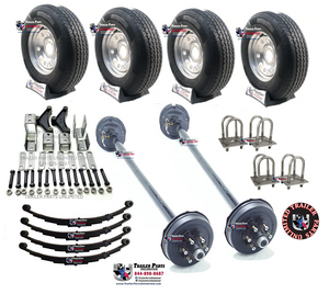12k tandem axle kit with 16" trailer tires and rims