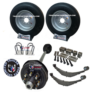 heavy duty single axle trailer kit with 17.5" 16 ply super single wheels