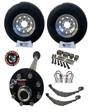 7k trailer axle tire wheel package. single axle trailer kit