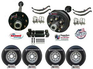 14k Rockwell Medium Duty Tandem Axle 16" 14ply Tire Wheel Trailer Kit
