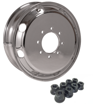 16" Aluminum Dual Trailer Wheel 8x6.5" w/ 5/8" Swivel Flange Nuts