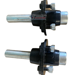 Pair of 2k Idler Hubs 4 Lug w/ Round Spindles 1" Dia.