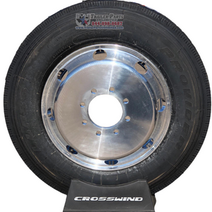 215/75R17.5 16-Ply Provider All Steel Tire on Polished Aluminum Dual Wheel 8x6.5"
