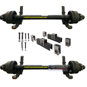 12k Dexter 74"/46" Electric Brake Tandem Trailer Axle Kit 48-1/4" Spread - 24k GVWR