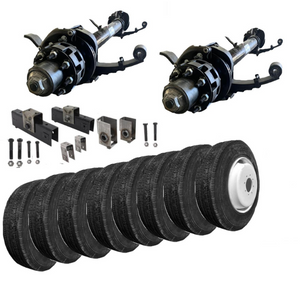 Dexter 24K Tandem 74"/46" Trailer Axle 17.5" 18Ply Super Single Tire Wheel Axle Kit