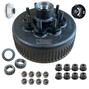 8k hub and drum 5/8 studs oil bath - complete for dexter and carter axles lippert