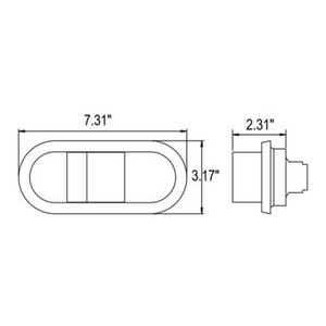 6" Oval Amber 16 LED Turn, Tail Humpback Light w/ Rubber Grommet 3 Prong Plug