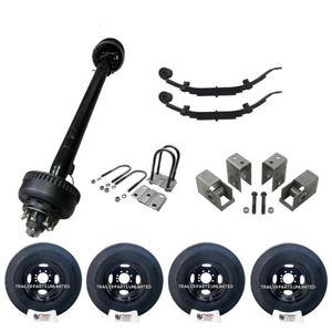 Carter 10k Single Axle Kit - 16" Trailer Tires on Stylish Black Wheels