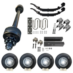 12K lb Carter Trailer Axle Kit with 16” Silver Duals - Dexter Comparable