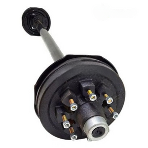 A high-quality 7,000 lb Carter Electric Brake Trailer Axle with an 8-lug design. The axle is expertly crafted for durability, with a self-adjusting electric brake system integrated for optimal performance. The 8-lug configuration ensures stability and strength for heavy-duty hauling. 