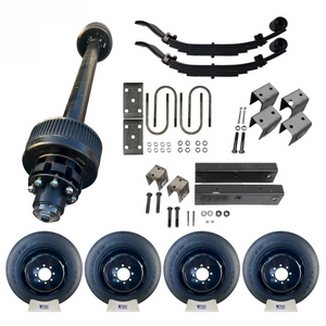 Carter 12K Single Axle Kit w/ 17.5" Black Dual Tires – Heavy-Duty Upgrade