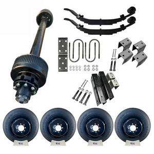 Carter 12K Single Axle Kit w/ 17.5" Black Dual Tires – Heavy-Duty Upgrade