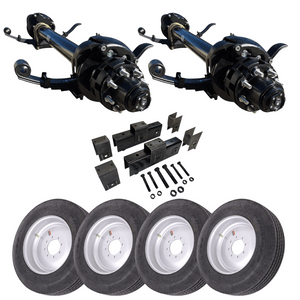 CARTER Heavy-Duty 12K Tandem Axle Kit with Hydraulic Disc Brakes & Silver Wheels SAME AS DEXTER