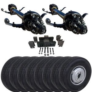 Precision hydraulic disc brakes for superior stopping power on the 24K tandem trailer axle
