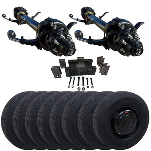 24K HYDRAULIC DISC BRAKE TRAILER AXLE KIT WITH HEAVY DUTY TIRES AND WHEELS DEXTER LIPPERT CARTER