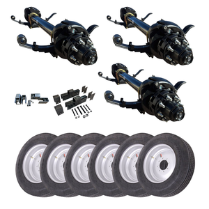 12K Hydraulic Disc Brake Axle Kit - 17.5" Tires & Silver Single Wheels - Same As Dexter