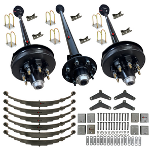 TRIPLE 7K ELECTRIC BRAKE axle kit - 21k capacity - carter, dexter, lippert, tk