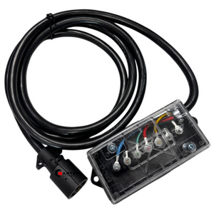 7-Pin Trailer Plug with Junction Box – 10 Foot Wire Harness | Transparent Cover 