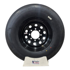 23585r16 16-ply trailer tire on black mod wheel 
