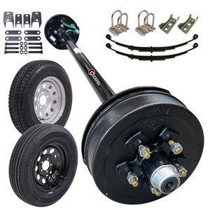 3.5K Trailer Axle Kit 5 lug with trailer tires and wheels