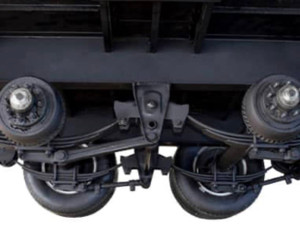 dual tandem trailer axles with HDS hutch suspension