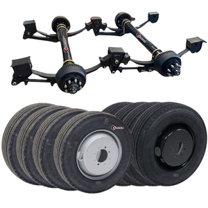 20000 LB DUAL TANDEM TRAILER AXLE KIT WITH 17.5" HEAVY DUTY TRAILER TIRES AND WHEELS AND HDSS HUTCH SUSPENSION