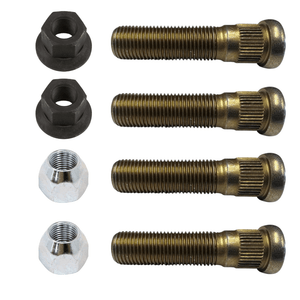 standard 9/16 trailer hub stud with swivel flange nut or standard cone lug nut