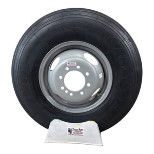 ST235/85R16 16-Ply All Steel Trailer Tire On Silver Dual Wheel 8x6.5" - Hub Piloted 