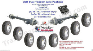 20K dexter trailer axle mega set. Dual tandem trailer axles