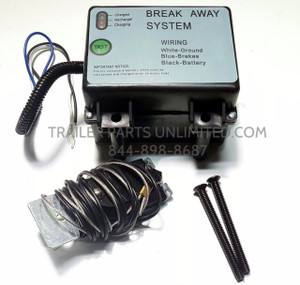 TRAILER BREAK A WAY KIT WITH CHARGER TEST LIGHT BOLTS DOT APPROVED