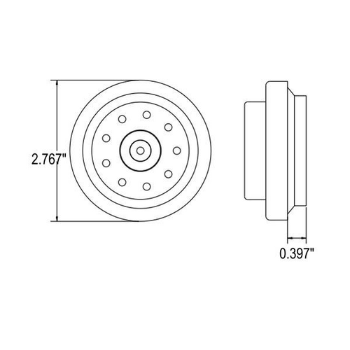 2" Round Amber 9 LED Marker Light w/ Rubber Grommet 2 Prong Plug