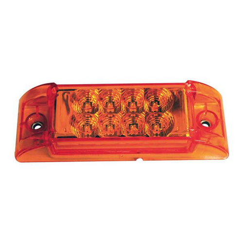 6" x 2" Rectangular Amber 8-LED Optics Lens w/ Reflex Light & 2 1 Prong Plugs 6" x 2" Rectangular Amber 8-LED Optics Lens w/ Reflex Light & 2 1 Prong Plugs