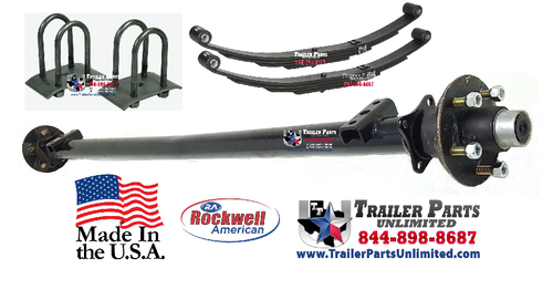3.5k trailer axle 5 lug with springs and u bolt kit 3.5k trailer axle 5 lug with springs and u bolt kit