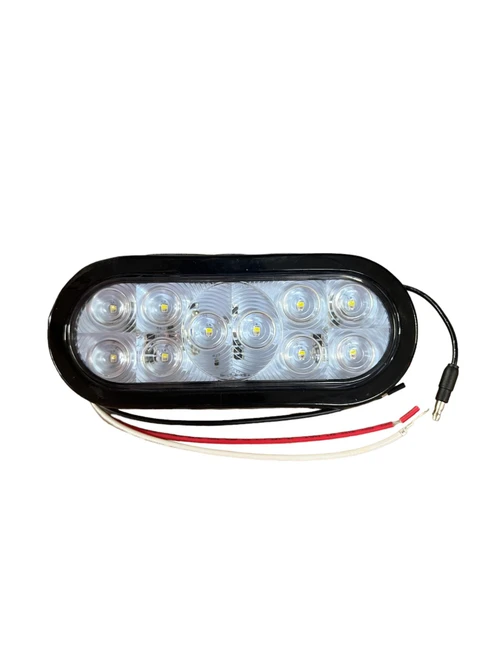 6'' Oval 10 LED Stop, Turn, Tail & Back Up Light w/ 3 Prong Plug  & Rubber Grommet