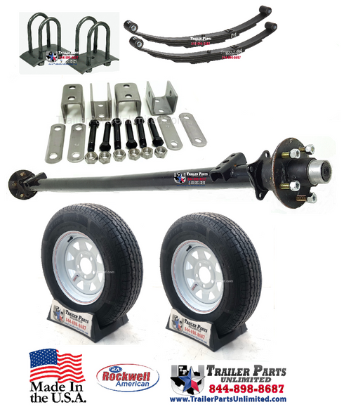3 5k Idler Axle Kit W 13 Tires And Silver Mod Wheels Trailer Parts Unlimited